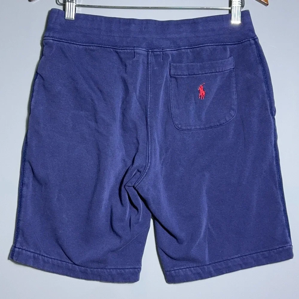 Polo Ralph Lauren Fleece‎ Shorts Mens Size XS American Flag Navy Blue Preppy
